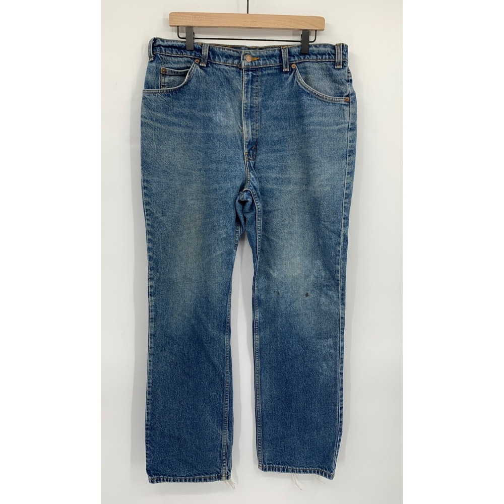 Vintage Levis 506 Jeans Mens 36x30 Blue Orange Tab Distressed Fade Made Canada